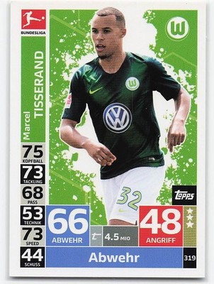 Marcel Tisserand Topps Match Attax Bundesliga 2018/19 #319 Abwehr Wolfsburg