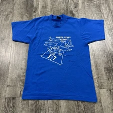 Vintage 80s North Texas Aero Flight School T Shirt Single Stitch Screen Stars M