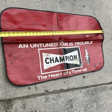 Vintage Fender Cover Champion Spark Plugs Advertising Hot Rod Car Show Protector