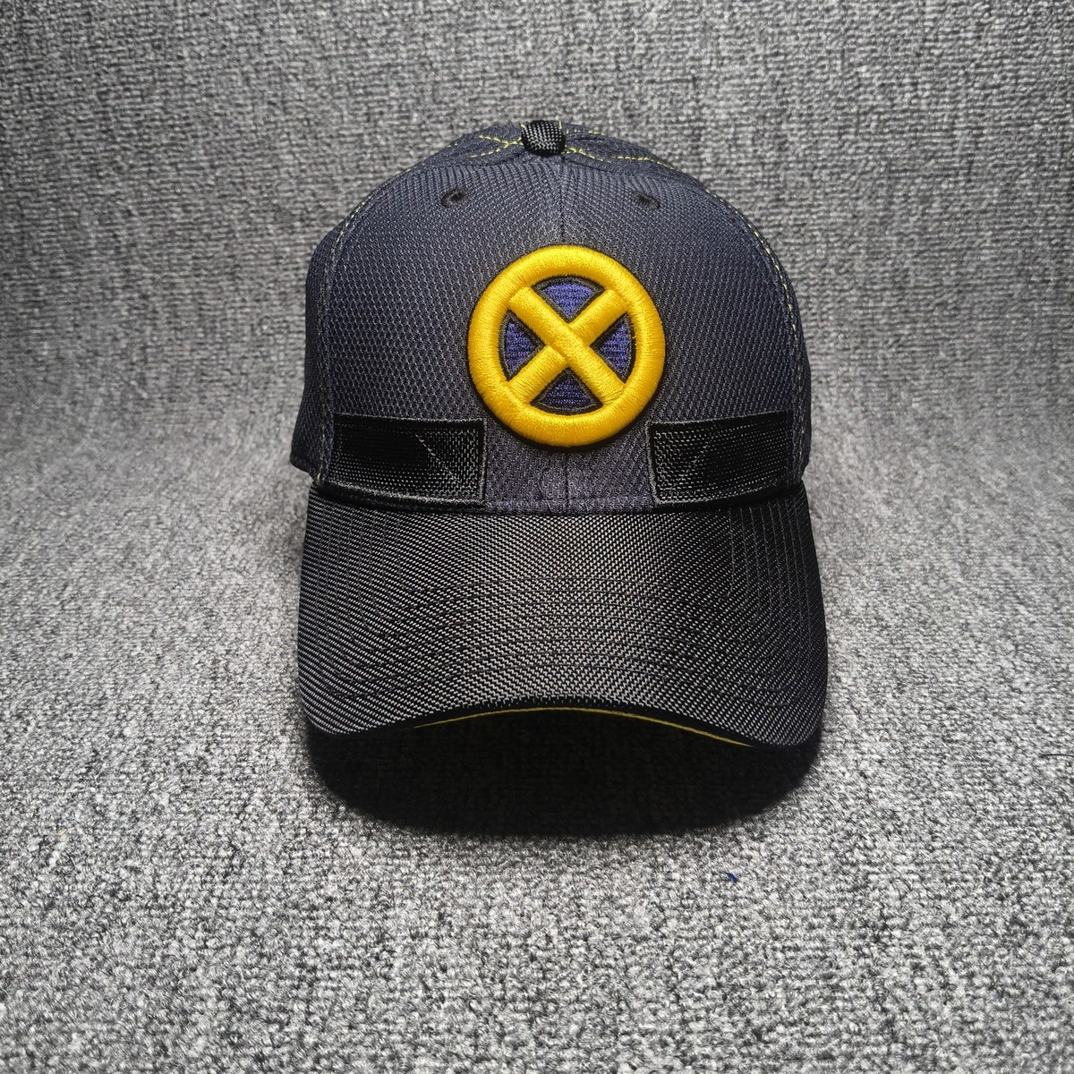 New Era 39THIRTY X-Men Marvel Stretch Fit Baseball Cap Hat Dark Grey Yellow