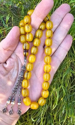 Amber Bakelite Prayer Worry Beads Baga Subha Tasbih Tasbeeh FATURAN