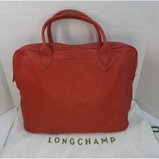 Longchamp Le Foulonn  Leather Briefcase Tomette Red Document Holder 2168798A29