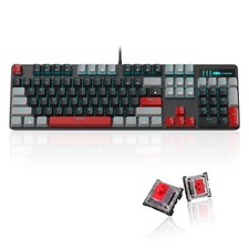 MageGee Mechanical Gaming Keyboard, 104 Keys Blue Backlit Keyboards with Red ...