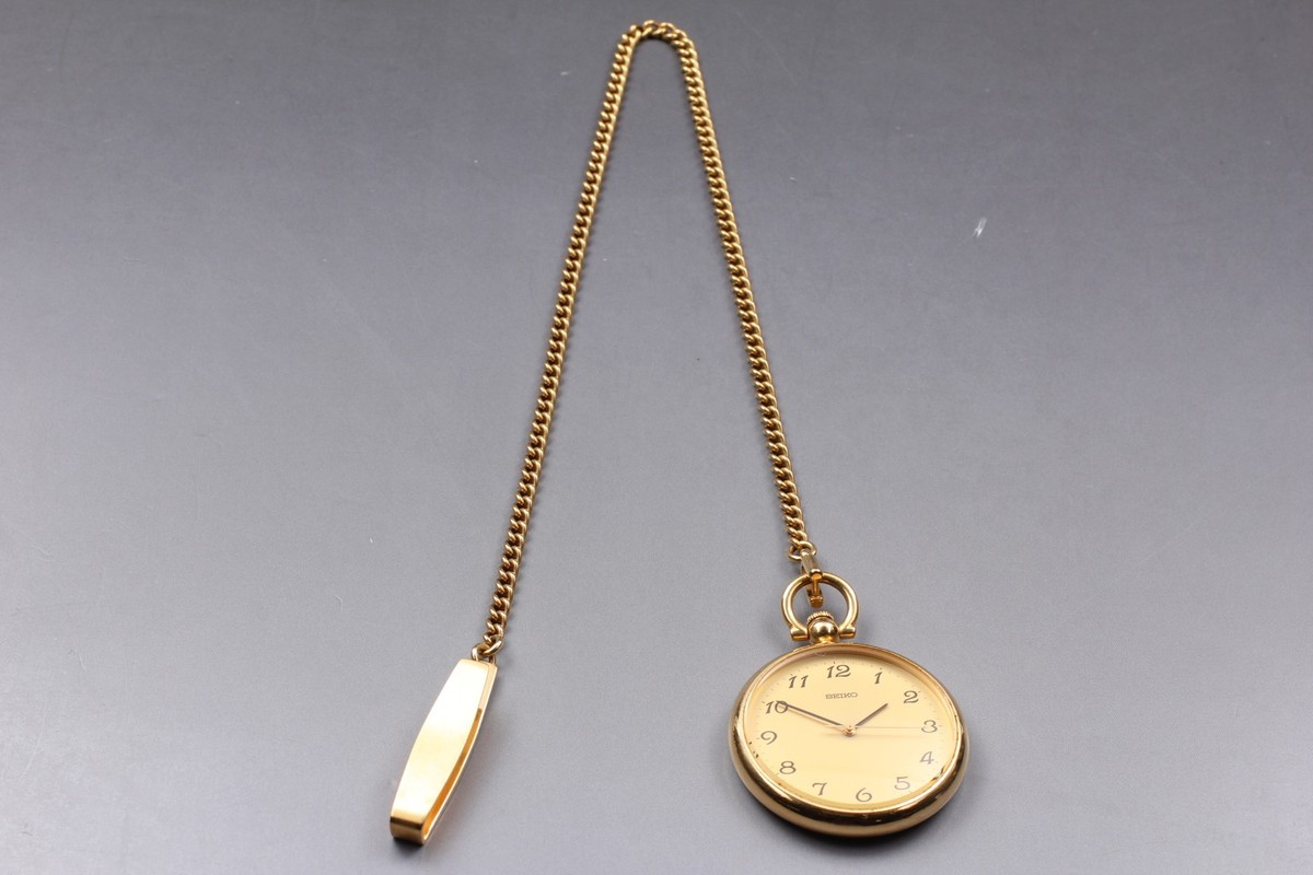 SEIKO HANAE MORI 黄金の蝶 ブレスウォッチ ケース無し500円引 Vintage 1993 Seiko Pocket Watch 7N01-0020 Gold Round Quartz Mens