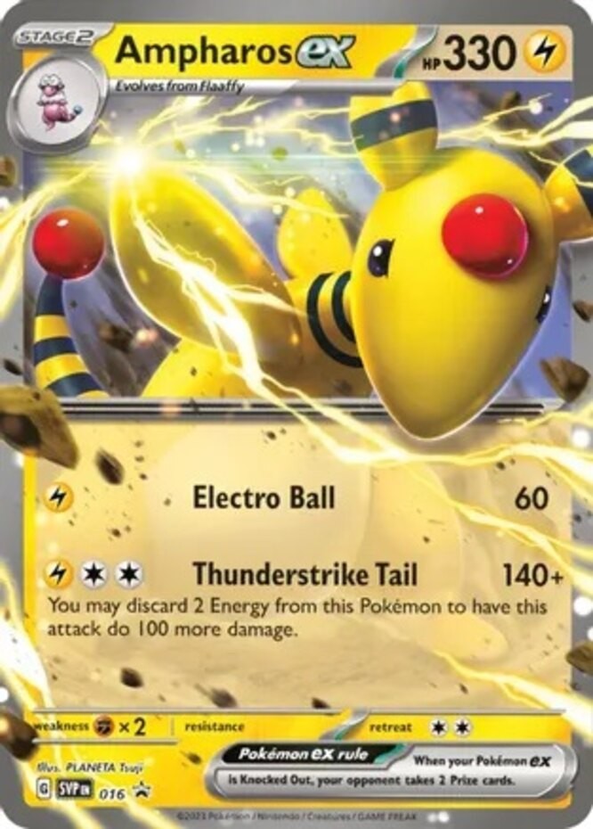 1x Ampharos ex - SVP016 - SVP Black Star Promos Lightly Played Pokemon SV Black