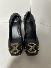 Donald J. Pilmer DMSX Nance women's black dress wedge pumps, size 8.5, pre-owned