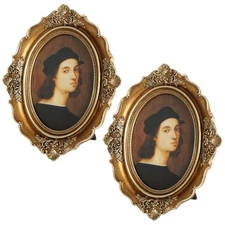 SENENQU 2 Pack Vintage Picture Frames 6x8 Oval Picture Frame Ornate Picture F...