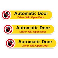 3Pcs Automatic Door Driver Will Open Door Sign Car Decal Warning Stickers