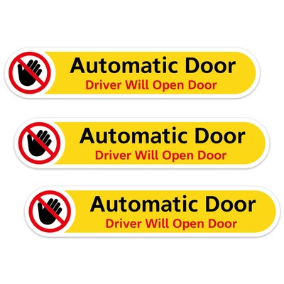 3Pcs Automatic Door Driver Will Open Door Sign Car Decal Warning Stickers