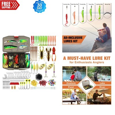 High-Quality Fishing Accessories Kit: 128 Lures and Durable Tackle Box Included