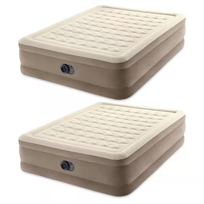 Queen Sized Ultra Plush Air Bed with Built-In Pump (2-Pack)