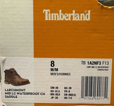 NWB Timberland Larchmont Mid LC Waterproof CH Saddle Sz. 8