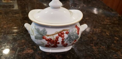 Charter Club SUMMER GROVE Pear Currant Sugar Bowl 5474327 Excellent Condition