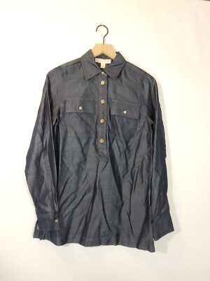 Michael Kors Womens 1/2 Placket Collared Pocket Tunic Top. Size XS