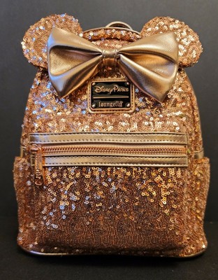 loungefly rose gold backpack