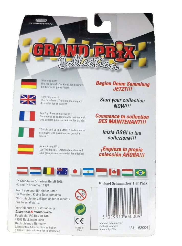 Michael Schumacher Collezione Grand Prix Collection F1 1998 Corinthian Nuovo 3D - Immagine 2 di 4