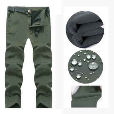 Herren Winterhose wasserdicht Fleece Skifahren Wandern Camping Trekking