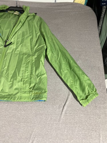 L. L. Bean Stowaway Green Lightweight Rain Jacket Zip-Up Women's Size Large - Picture 5 of 19