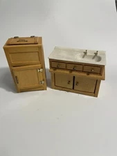 Doll House Miniature Kitchen Sink Refrigerator/ Ice Box By Concord Miniature