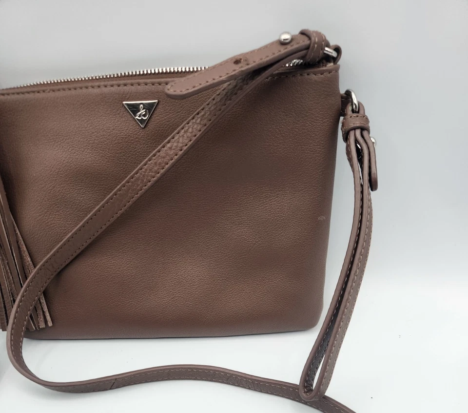 Sam Edelman Saddle Brown Leather Suede Saddle Crossbody Bag w/ tassel - Изображение 3 из 4