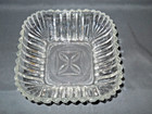 Vintage Square Clear Glass Bowl Candy, Relish Dish, Ribbed, 4-sided Center Star — photo 1