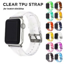 Clear TPU Jel Watch Strap for Apple Watch Band iWatch 6 5 4 3 2 SE 38 40 42 44mm