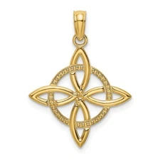 REAL 10k Yellow Gold Small Polished Celtic Eternity Knot Charm Pendant 21x17mm
