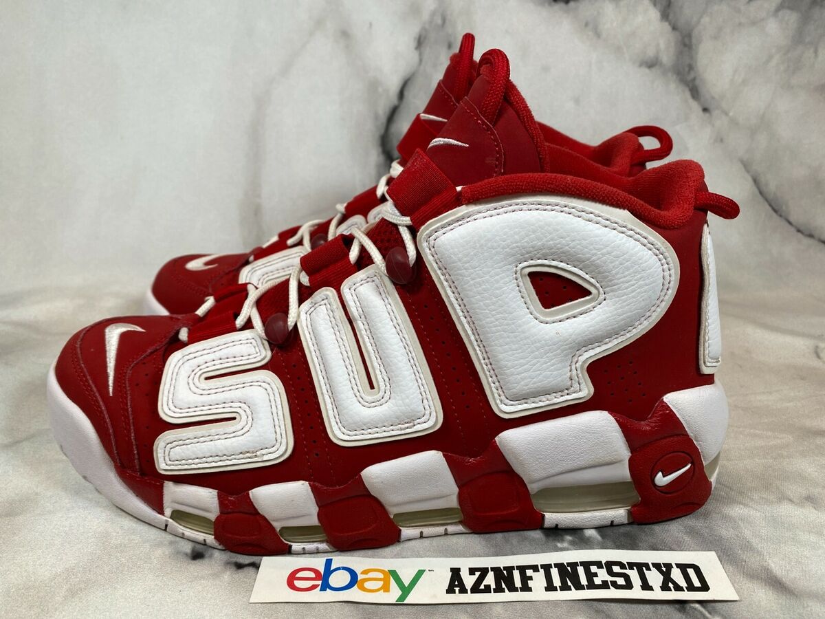 Nike Air More Uptempo Supreme Varsity Red White Sz 10 902290 Nike Air More Uptempo Supreme Varsity Red White Sz 10 902290