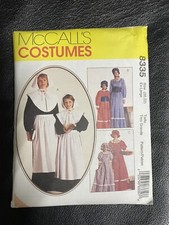 McCalls 8335 Pilgrim Prairie Peasant Costume Pattern Misses XL 20 22 UNCUT