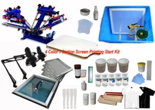 TechTongda Screen Printing Kit:4 Color T-shirt Printing Kit Desktop Easy Usage
