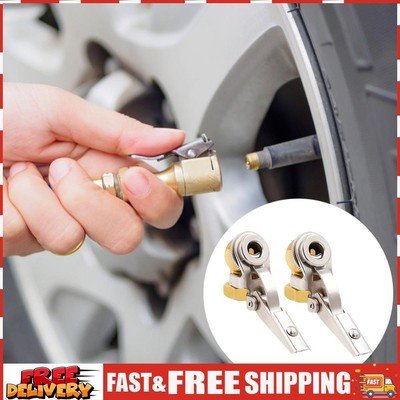 2Pcs Car Air Pump Adapter Zinc Alloy 1/4 Inch Car Tire Inflator Valve Connector 