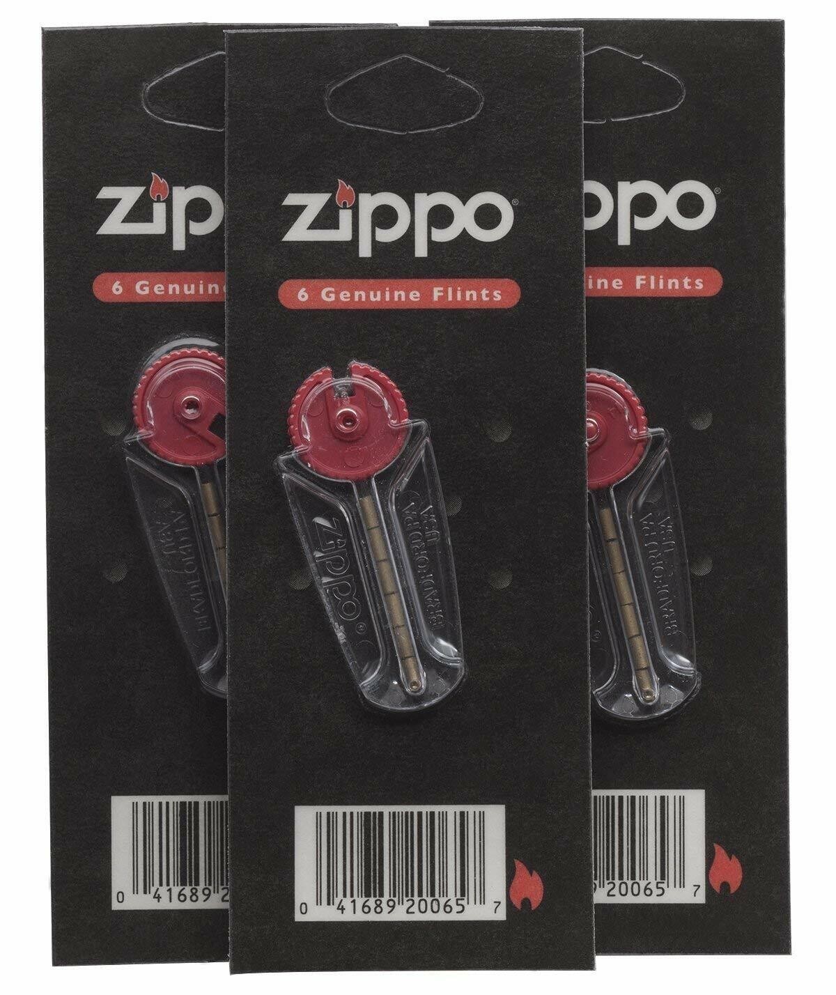 3 PACKS 100% GENUINE ZIPPO LIGHTER  18 FLINTS GENUINE ORIGINAL FREE POSTAGE