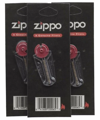 3 PACKS 100% GENUINE ZIPPO LIGHTER 18 FLINTS GENUINE ORIGINAL FREE POSTAGE - Image 1 of 4
