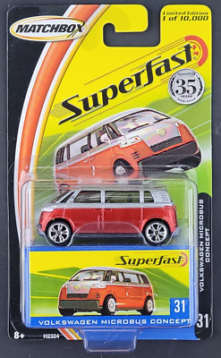 2005 Matchbox Superfast #31 Volkswagen Microbus Concept Red/Silver 1/10000 RARE