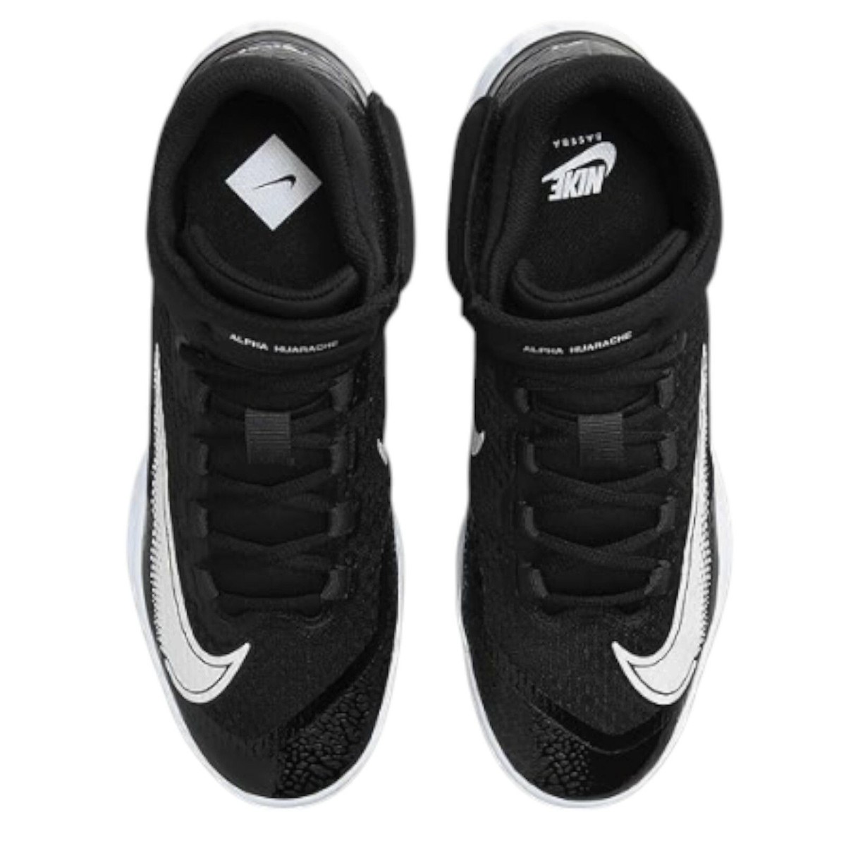 Nike Alpha Huarache Elite 4 Mid Metal Baseball Cleat Black 