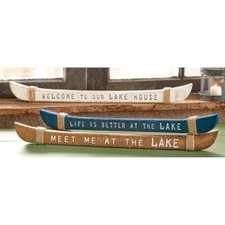 Mud Pie E1 Retreat 2.5x24" Welcome Canoe Sentiment Stick 43400082 Choose