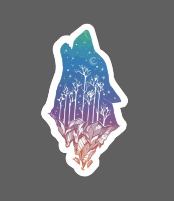 Wolf Sticker Howl Forest Waterproof