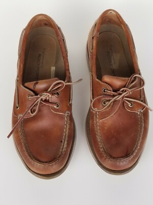 Rockport Leather Boat Sperry Loafer Deck Shoe Lace brown