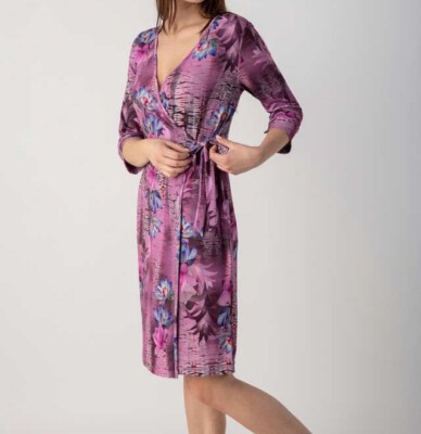 Kleid rosa 40 Damen Wickelkleid mit Allover-Blütendruck UVP: 69,98  5.3008