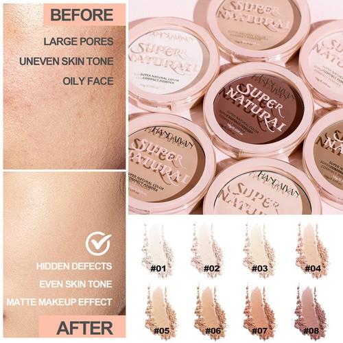 Gepresster Puder Mit Ölkontrolle 8 Farben Make-Up-Einstellung → - Bild 9 von 19