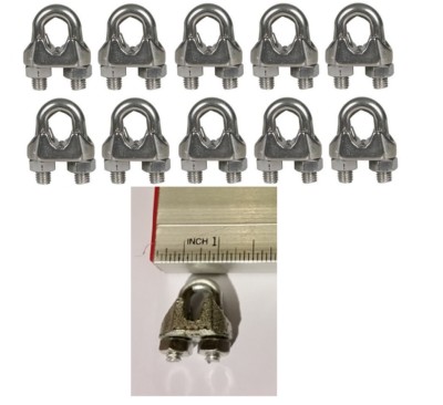 Cable Clamps 3/16  U-Bolts Galvanized Wire Rope Clamps Clips 10 Pack