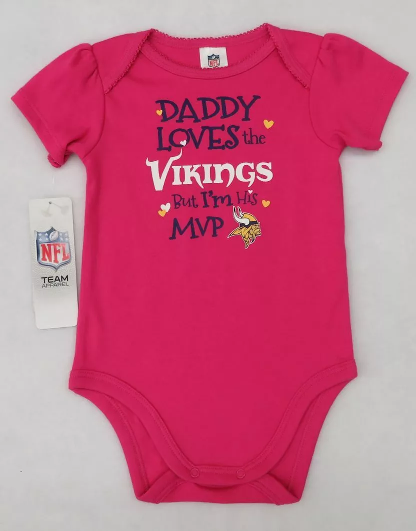 NFL Minnesota Vikings Baby Girls Pink Daddy Loves Size 6 12 Months