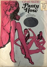 Pantyhose Stockings Vintage Size 5  -5  10  . 100 Nylon New In Package Navy