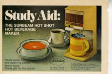 Sunbeam Hot Shot Hot Beverage Maker Coffee Tea Soup Appliance 1975 VTG Print Ad