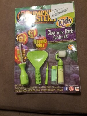 New ! Pumpkin Masters Glow in the Dark Carving Kit Safe & Easy Tools 