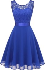 NWT $48 SZ XL BeryLove Sleeveless Stretch Lace Cocktail Party Dress ROYAL BLUE