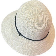 FURTALK Women  s UPF50 Foldable Straw Sun Hat Wide Brim Adjustable Beach Beige