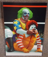 Doink The Clown vs Ronald McDonald Glossy Art Print 11x17 In Hard Plastic Sleeve