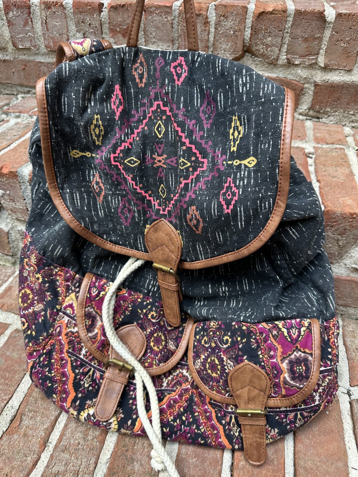 Billabong Backpack Boho Geometric Multicolor Pais… - image 1
