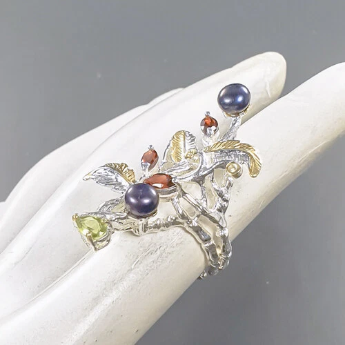 Natural  Not Enhanced Pearl Ring 925 Sterling Silver Size 6 /B-R1938 - Image 3 of 4